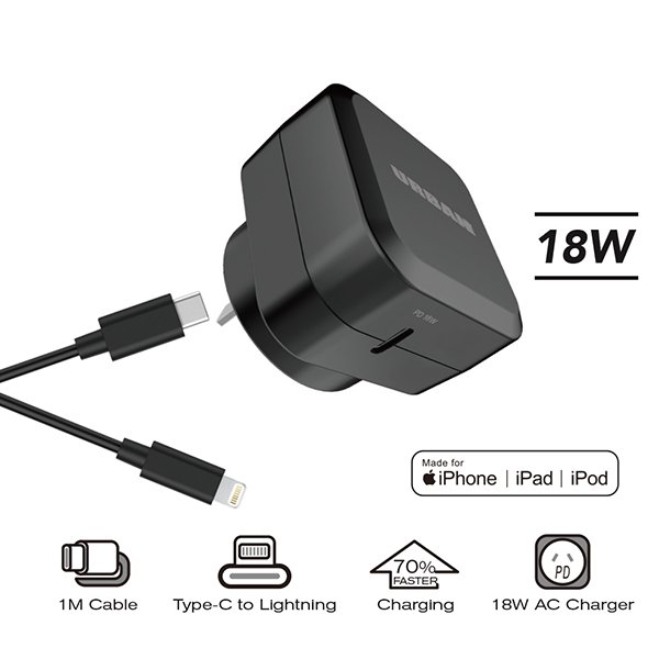 Urban 18W PD AC Charger 1m L Cable